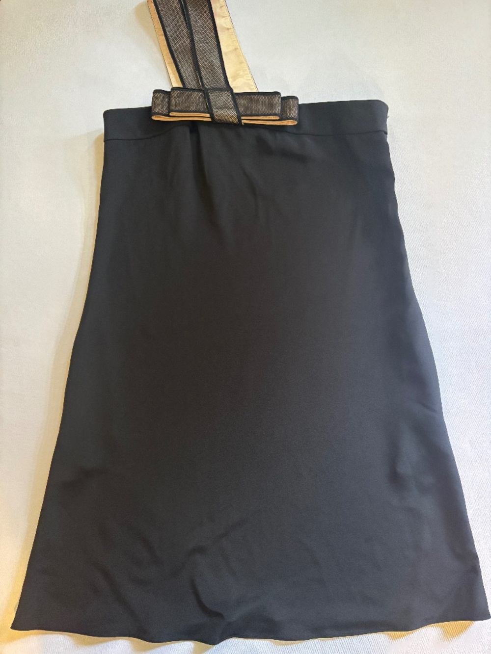 Black Silk Sheath Cocktail Dress Mesh Satin Straps Size 4 Jay Godfrey